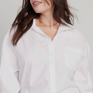 Old Navy Oversized Button-Down Boyfriend Shirt XXL White Casual Office Coverup